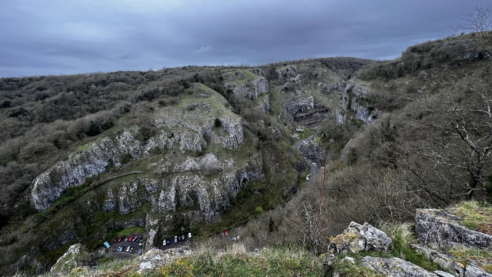 The limestone cliffs of Cheddar Gorge